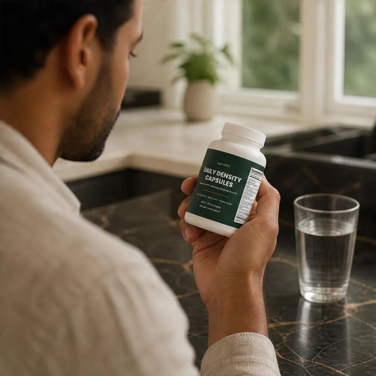 Daily Density Capsules on the kitchen counter