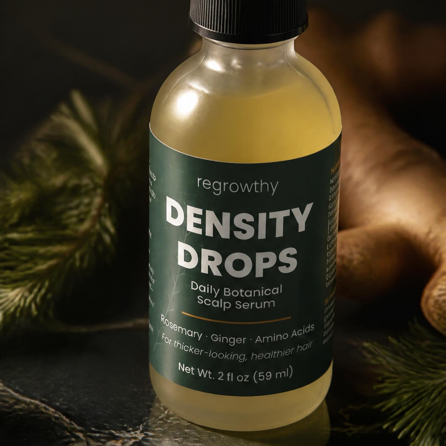 Density Drops label close up